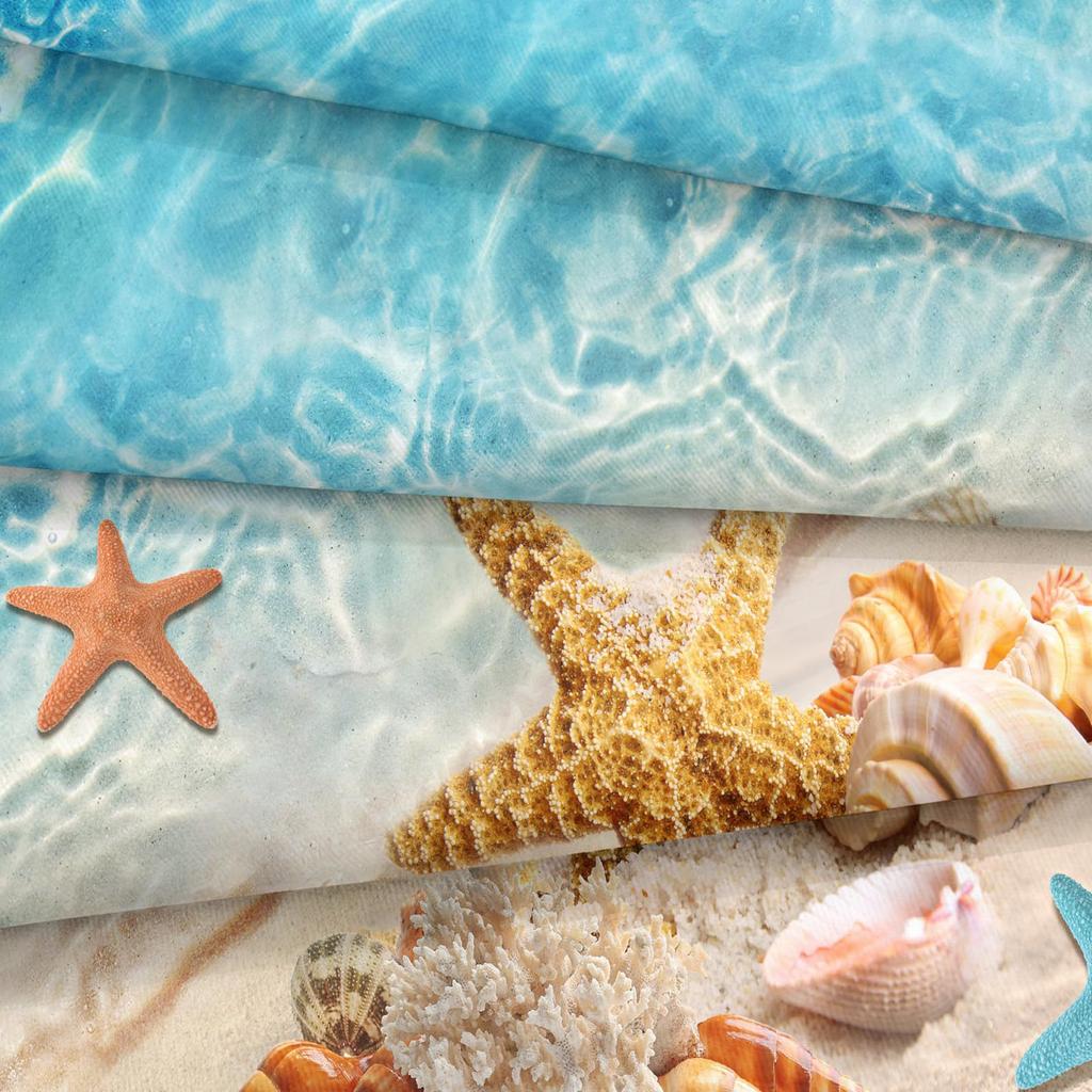 Starfish Conch Ocean Three-piece Quilt Cover 3D Digital Printing Bedding Set Bed Cover
