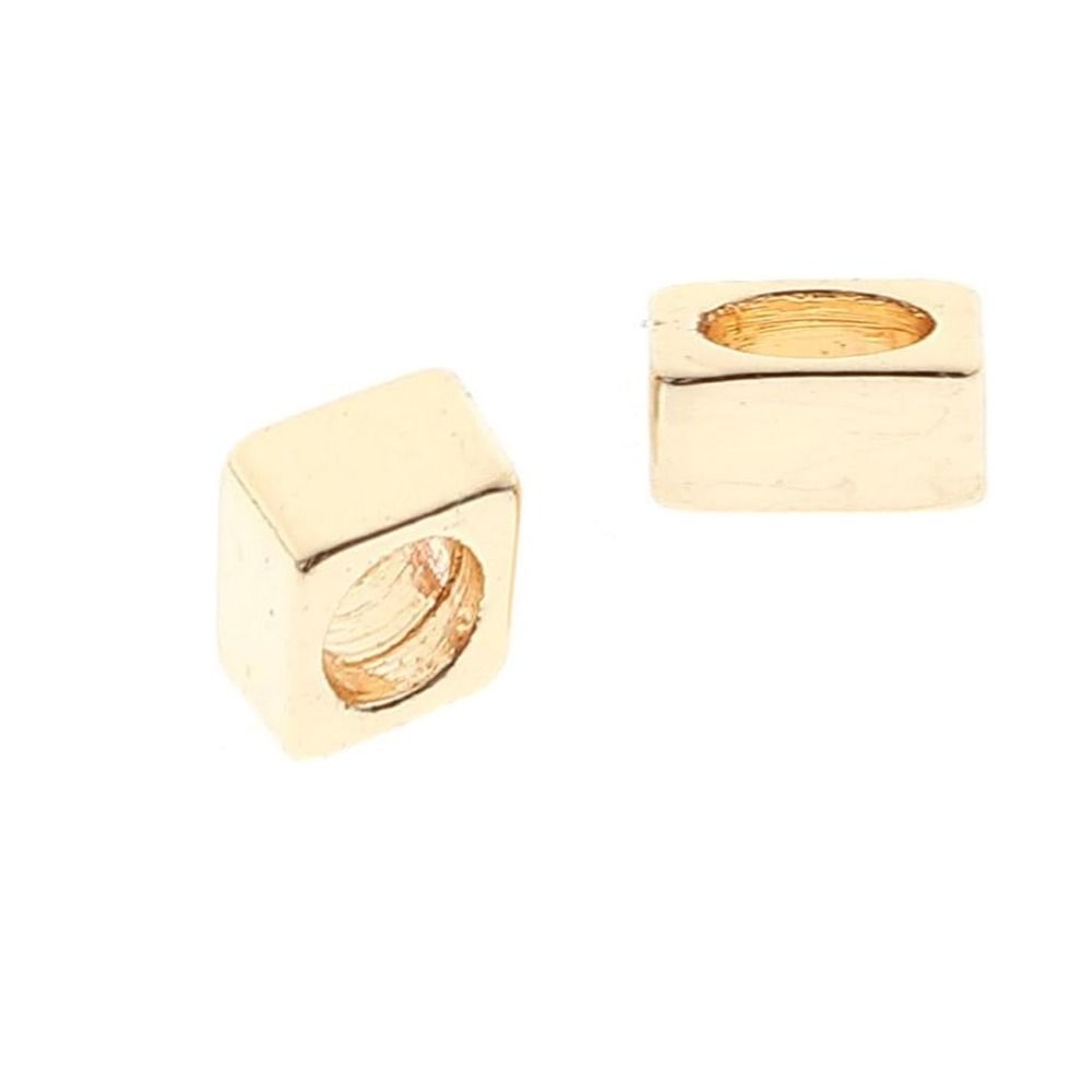 100pcs Gold 14K Gold Plated Cube Spacer Beads Loose Spacer Beads  Bracelet Necklace Jewelry Making