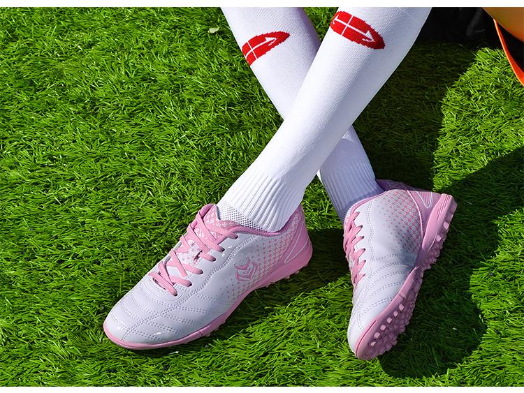 Kids' Pink Football Cleats - Unisex Spike Shoes for Girls & Boys, Korean Style Training