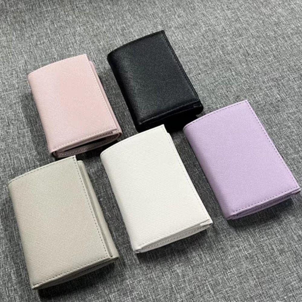 Zipper Bag Tri-fold Coin Purse Portable Travel Card Case Men's Small Wallet  Coin Collection