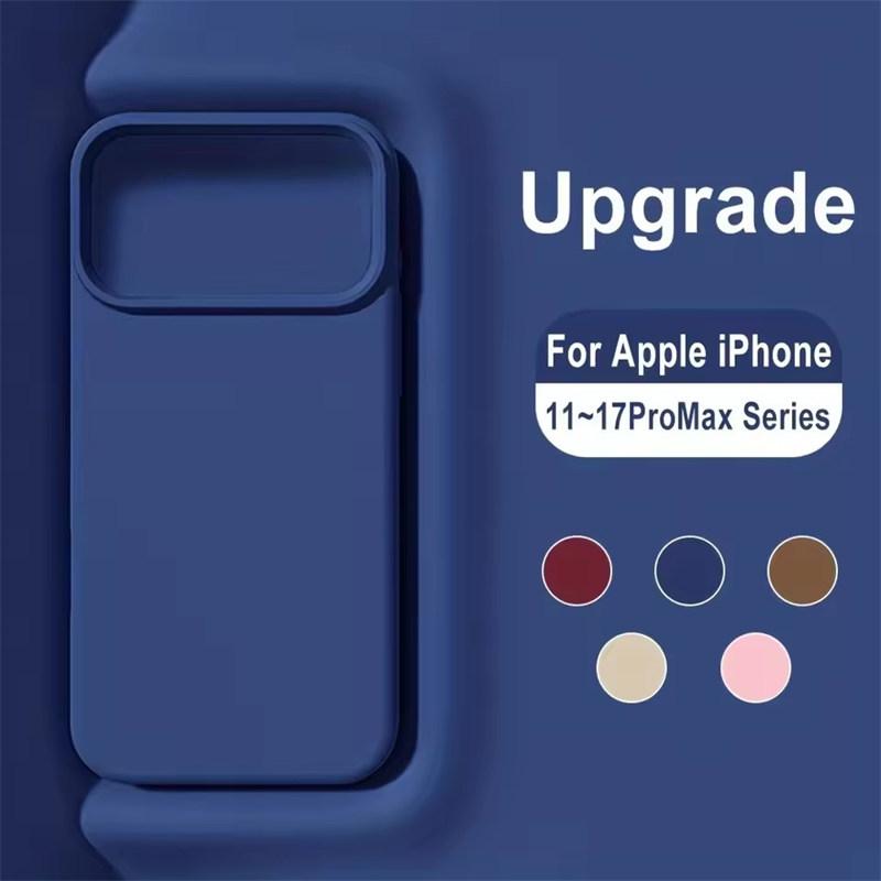 Official Liquid Silicone Phone Case For iPhone 17 16 15 14 13 12 11 Pro Max Soft Cases For iPhone Air 16E 15 14 Plus 12 13 Mini Cover