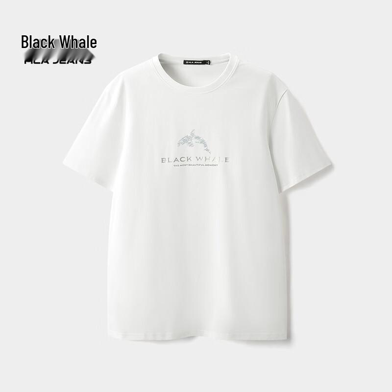 HLA Black Whale Men s Whale Print Short Sleeve T-Shirt XL