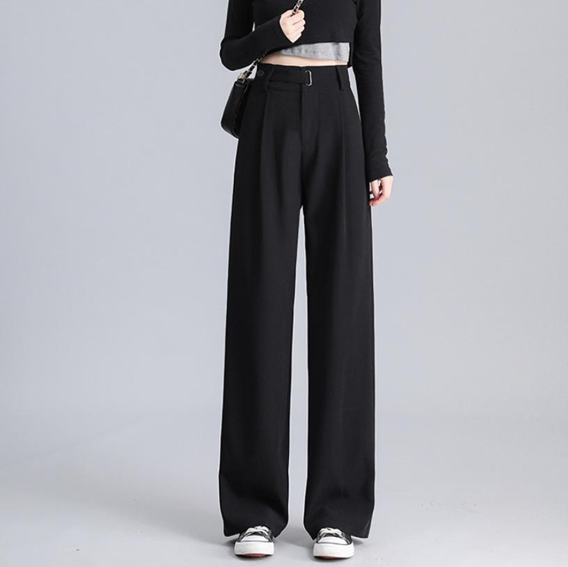 Women's Spring 2025 Straight Leg High Waist Casual Wide Leg Pants