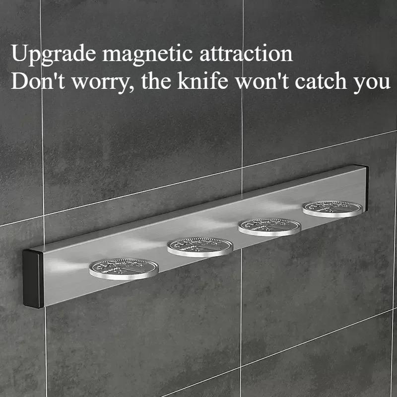 Kitchen Utensils Storage Rack 304 Stainless Steel Magnetic Knife Holders Magnet Non-punching Kitchen Rack Magnet