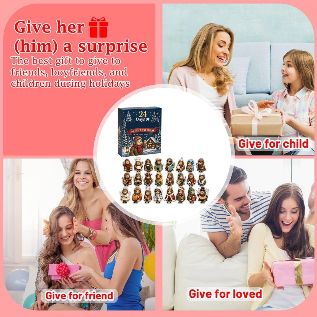 Countdown Calendar 2D Acrylic, Collectible Surprise Toy for Kids and Adults