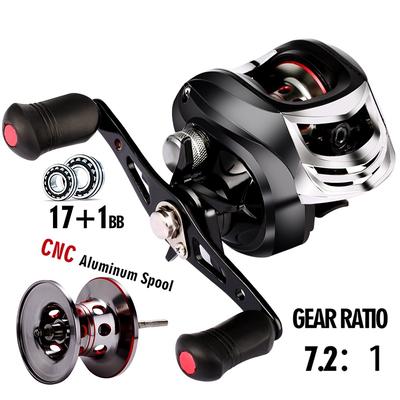 Fishing Reel 18BB  Baitcasting 7.2:1 Dual Brakes System Ultra Smooth Left/right Hand Casting Reel