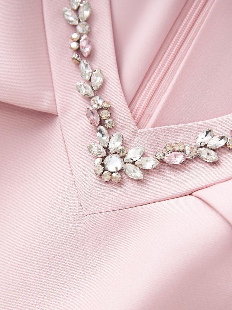 Elegant French V-Neck Off-Shoulder Summer Evening Dress - Light Luxury Studded Waist-Hugging Design