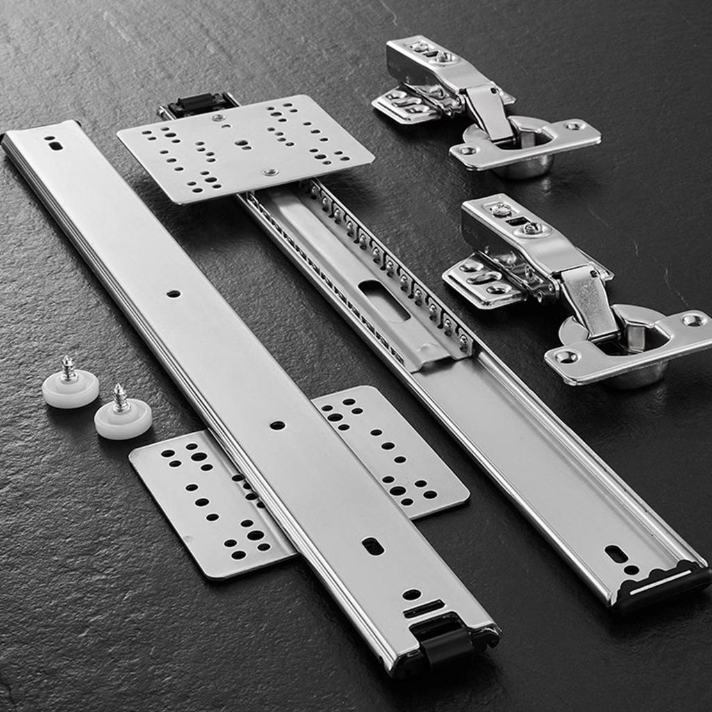 Steel Flip Up Concealed Cabinet Door Tracks Smooth & Quiet Folding Hidden Door Rails Set for Efficient Organization