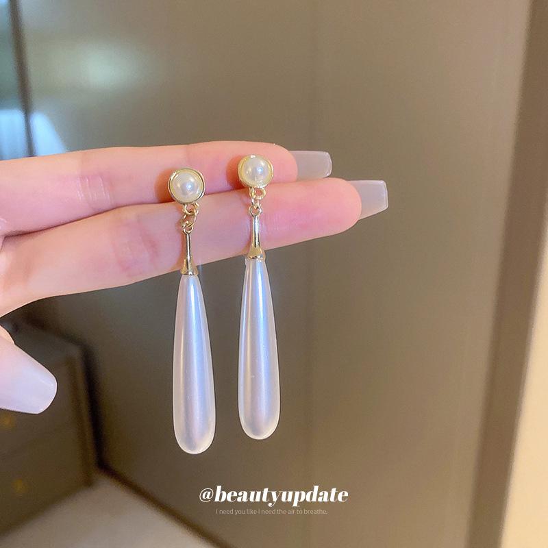 Silver Needle Luxury Pearl Heart Stud Earrings - Versatile, Fashionable Court Style
