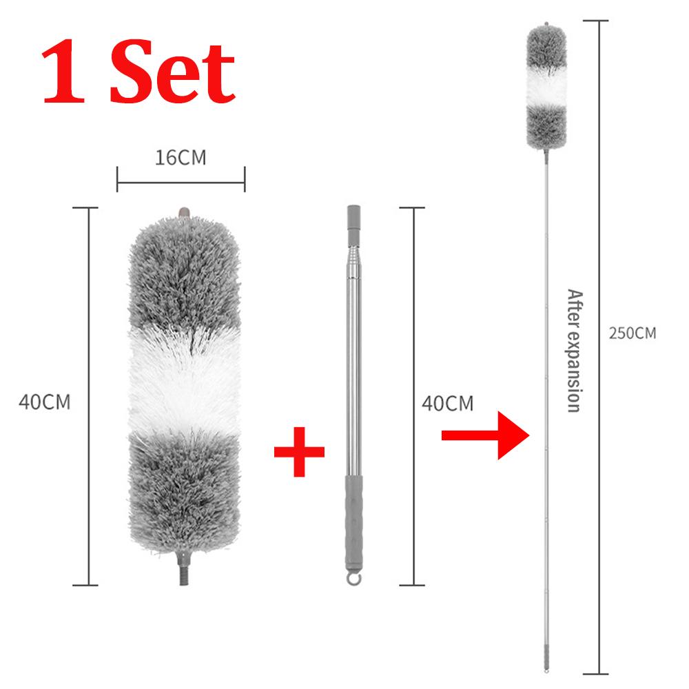 Telescopic Cleaning Duster Brush 2.8/2.5/1.4m Extended Long Crevice Spider Web Microfiber Brushes Bendable Dust Cleaning Tools