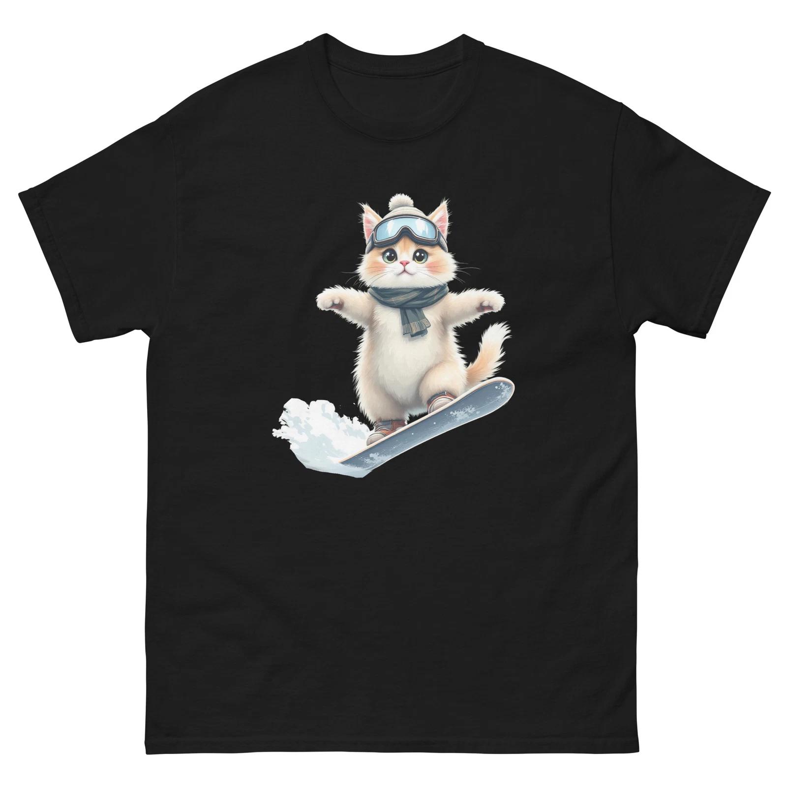 Persian Cat Snowboarding Fun Snowboarder T-Shirt S