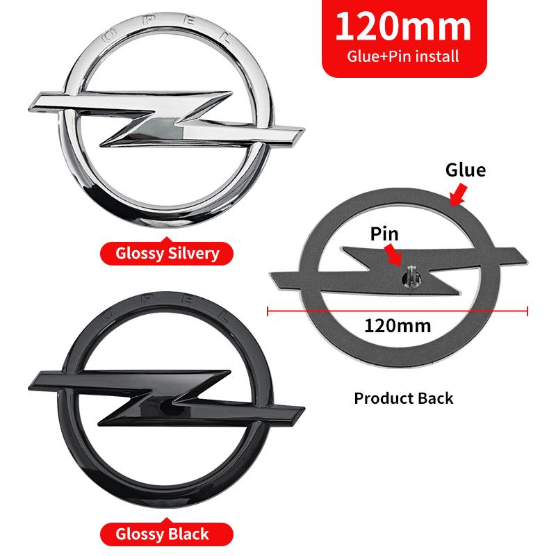 83mm 91mm 118mm 120mm 128mm 145mm 155mm Car Front Grille Emblem Rear Trunk Badge Sticker For Opel Astra Insignia Corsa Zafira