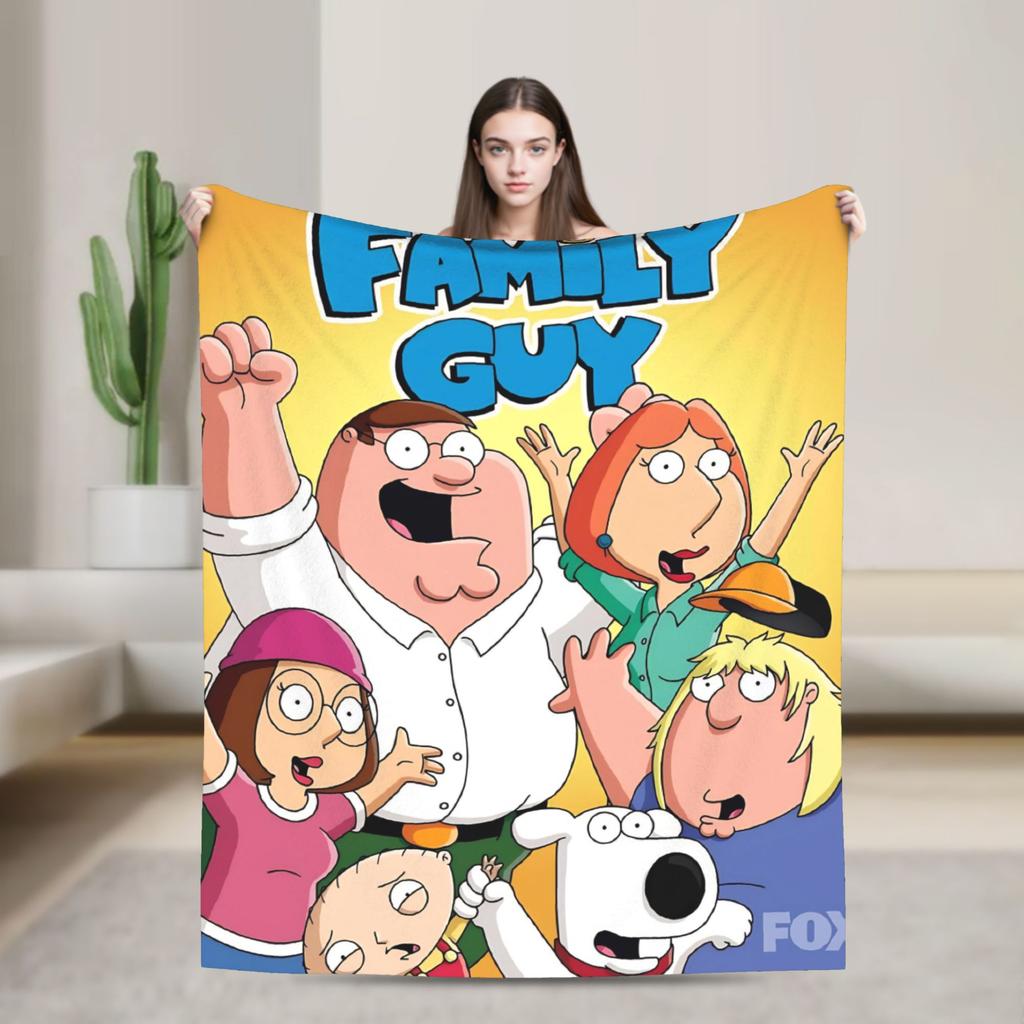 Families Peter Griffin Guys Stewie Soft Blankets Picnic Plush Throw Blanket Comfortable Bedroom Flannel Bedspread Sofa Bed Cover