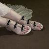 Fashion Hot Selling 2025 Summer Women's Sandals New Fashion Buckle Strap Dress Sandals Crystal Bow Tie Square Heel Round ToeShoes Female