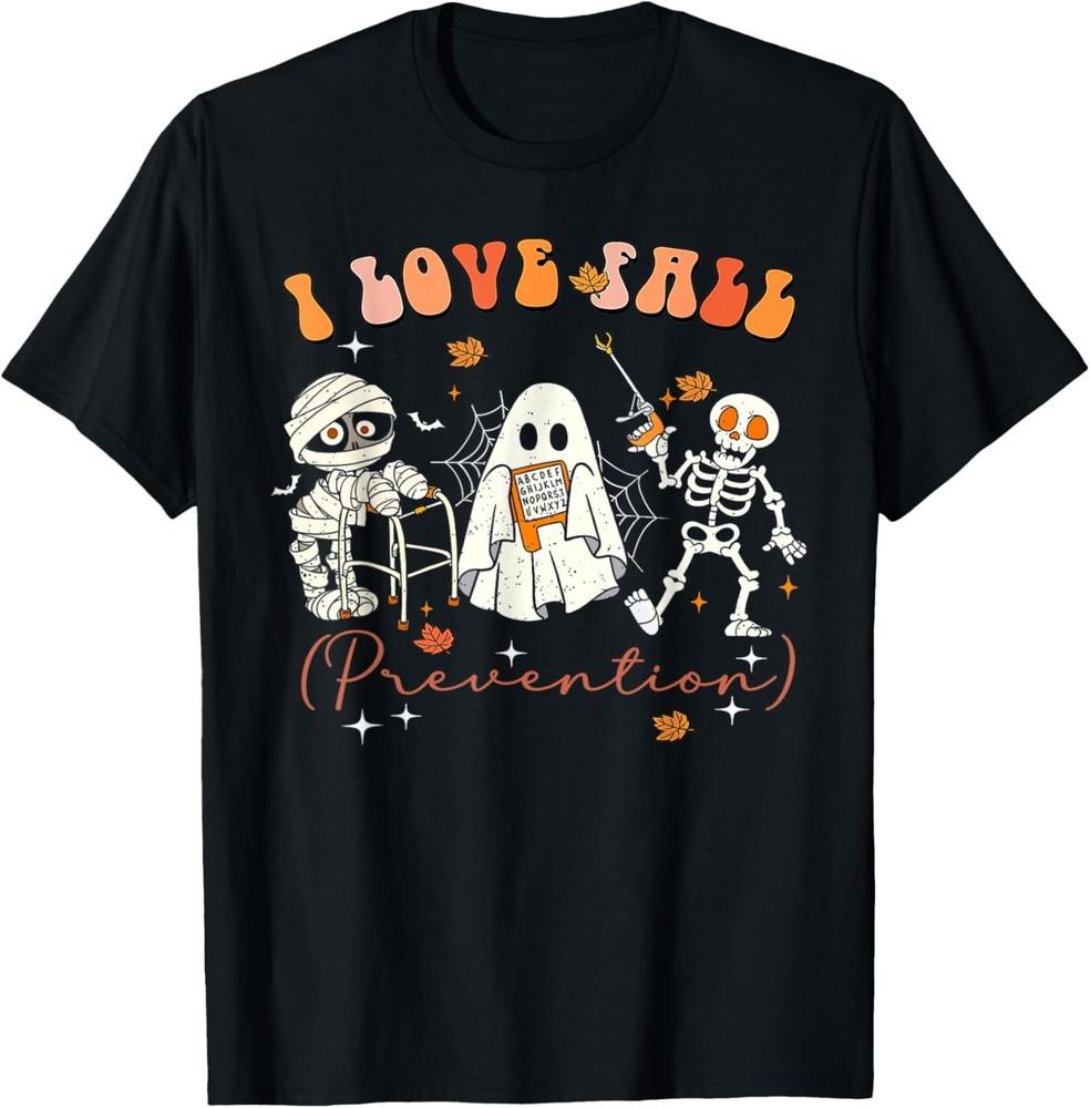 Groovy Retro I Love Fall Prevention Fall Physical Therapy GIft T-Shirt Unisex T-Shirt S