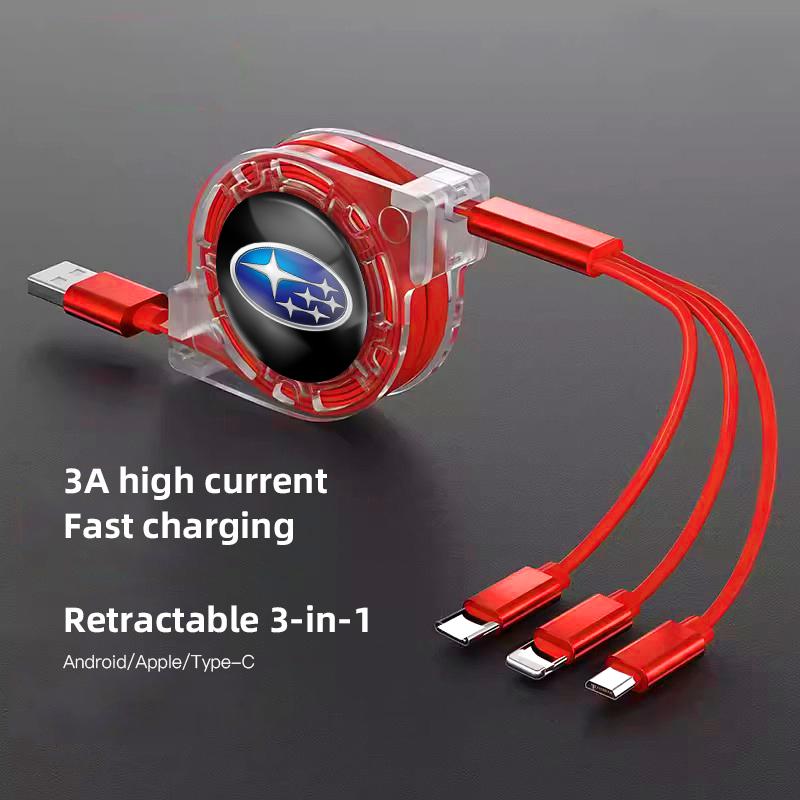 3 In 1 Micro USB Type C Charging Cable Multi Charger For Subaru STI Forester Impreza Legacy Outback XV BRZ WRX Tribeca drey5