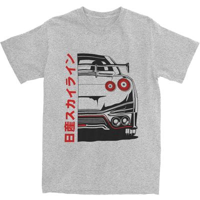 Sommer JDM GTR R35 T-Shirt Outfits Herren Damen Baumwolle Vintage GT-R Sportwagen T-Shirt Kurzarm Kleidung