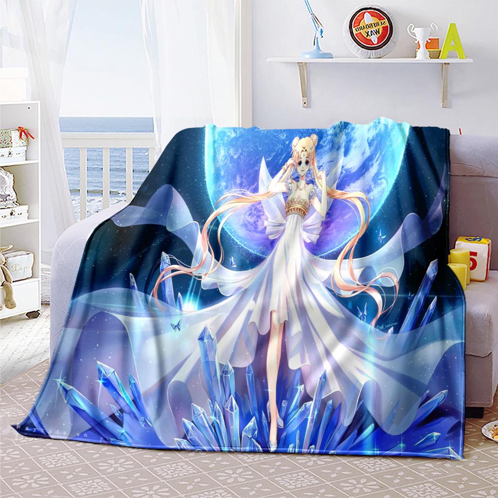 Japanese anime cute cartoon theme Sailor Moon Tsukino Usagi blanket suitable for home beds, sofa covers, office nap, outdoor warm blankets O4
