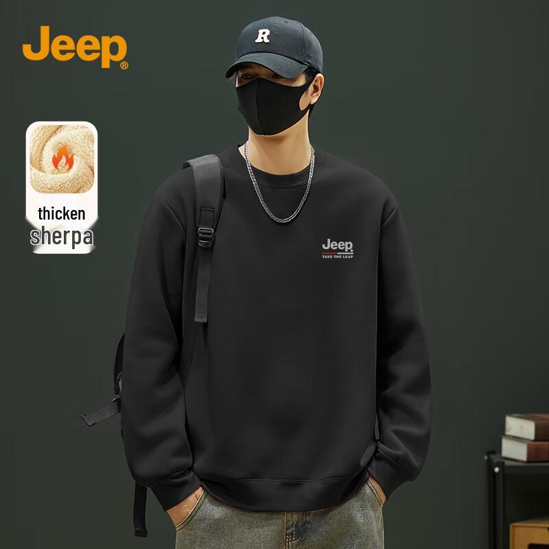 JEEP Men s Heavyweight Fleece-Lined Sweatshirt M