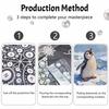 DIY 5D Pearl Bead Painting Kit with Frame Cute Penguin Chick Shiny Canvas Art for Bedroom Wall Decor and Special Gift Giving Accessories