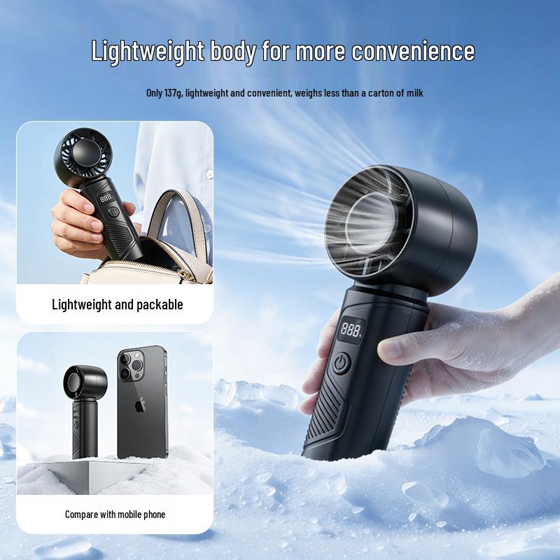 C01 Mini Wireless Handheld Fan: Brushless, High-Speed, Ice-Cooling, Long Battery Life, Portable.