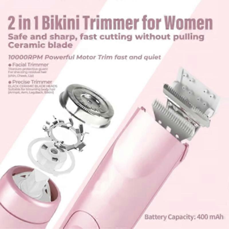 Trimmer for Women Electric Razors for Women, Double Head Dual Purpose Hair Trimmer Women Ipx7 Waterproof Wet & Dry Use,Womens Electric Shaver for Legs