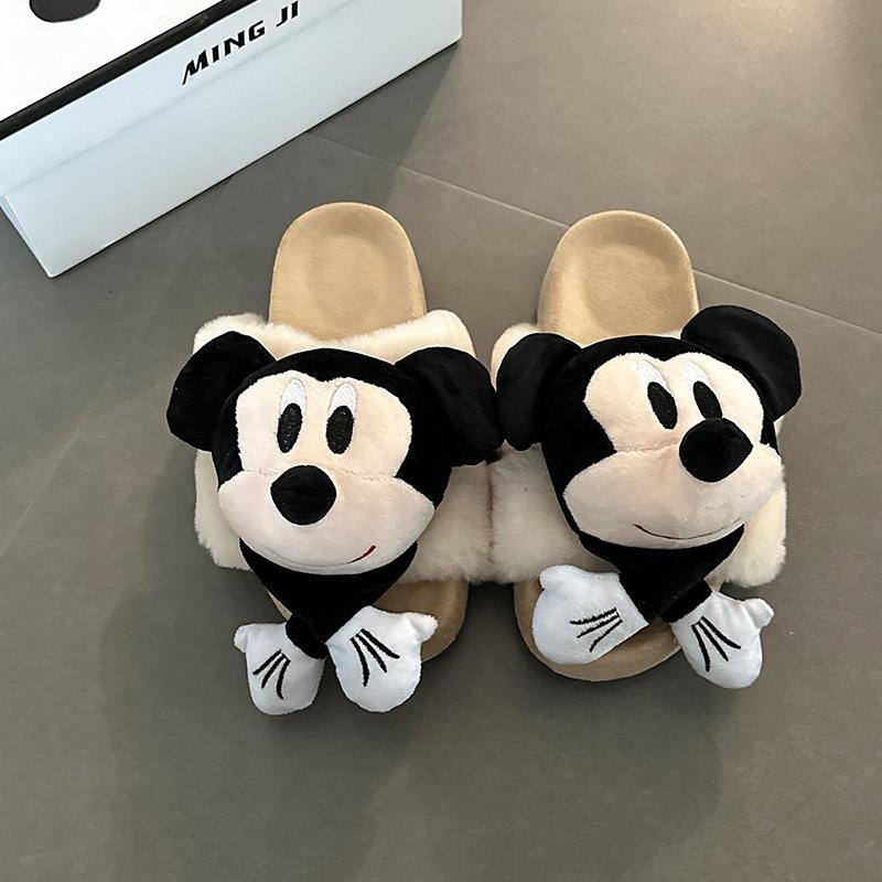

Однословные трехмерные тапочки Микки на толстой подошве, пушистые, осенне-зимние, модные, мультяшные, для улицы, теплые, полузакрытые, хлопковые тапочки для девочек 39