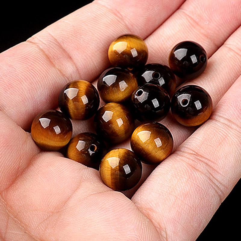 Yellow Tiger Eye and Red Tiger Eye Loose Beads for DIY Bracelet Jewelry Accessories