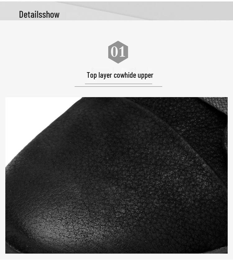 Men's Genuine Leather Frosted Sneakers - Spring/Autumn Versatile Business & Casual Shoes, Plus Size Available