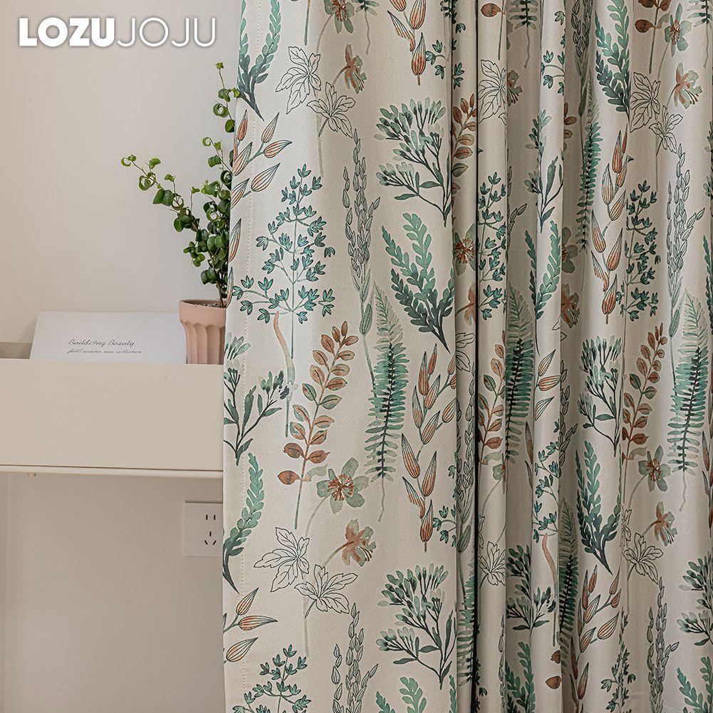 1PC LOZUJOJU Natural Hand-painted Printed Curtains Nordic Ins Style Blackout Curtains for Bedroom Living Room Balcony Window for Home Decor