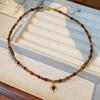 Retro Tiger Eye Stainless Steel Necklace - Light Luxury, Versatile Clavicle Chain Jewelry