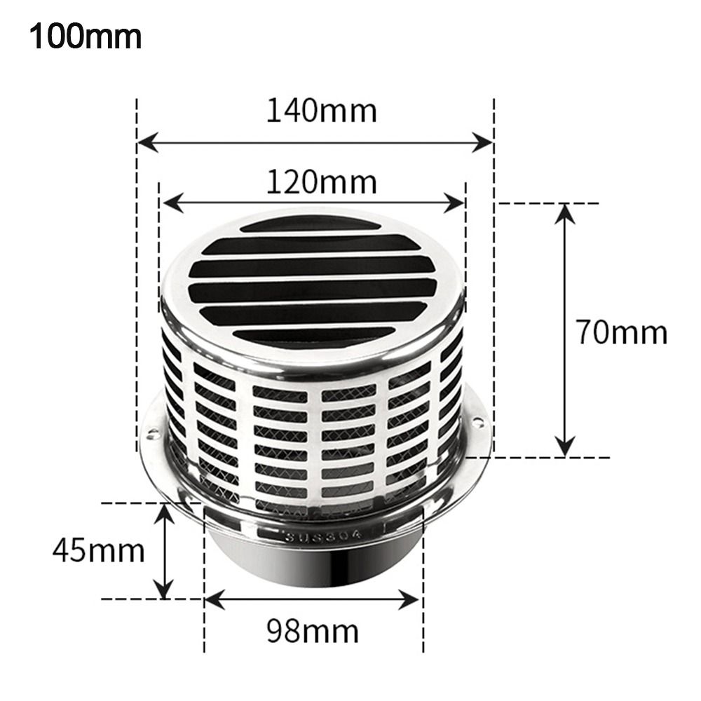 

100/150мм Колпак для дымохода из нержавеющей стали, Наружный настенный воздуховыпуск, Кровельная труба, Вытяжной колпак для вентиляционных каналов, Дымоходов, Вытяжной колпак