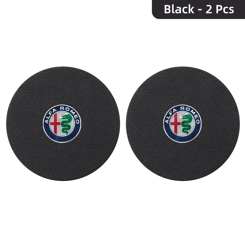 Car Stickers For Alfa Romeo 2pcs Suede Car Coaster Water Cup Drink Holder Anti-Slip Pad For Alfa Romeo Giulia Stelvio Giulietta zxb894