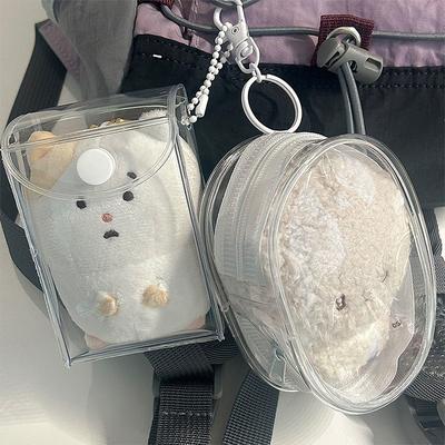 1 Stück Transparente Schutzhülle Puppen-Display-Tasche PVC-Puppen-Zubehör-Aufbewahrungsbox Plüschpuppen-Aufbewahrungstasche für 8cm Puppen