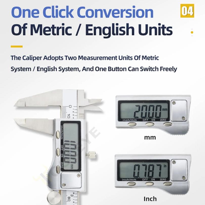 Metal Caliper Digital Pachometer Professional Vernier Caliber Measuring Tools Woodworking Thickness Gauge Depth Electronic Ruler