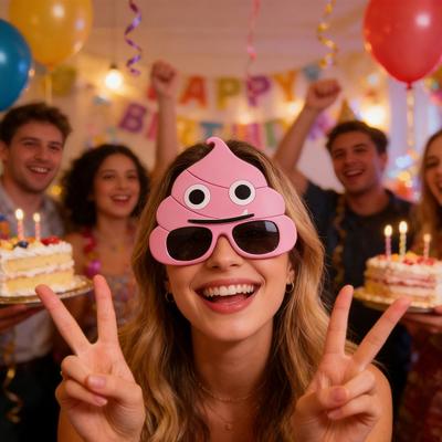 Vtipné brýle s hovínkem Tvar hovínka Párty sluneční brýle Narozeninová foto rekvizita Festivalový doplněk Brýle pro diskotékové akce Žertovný dárek