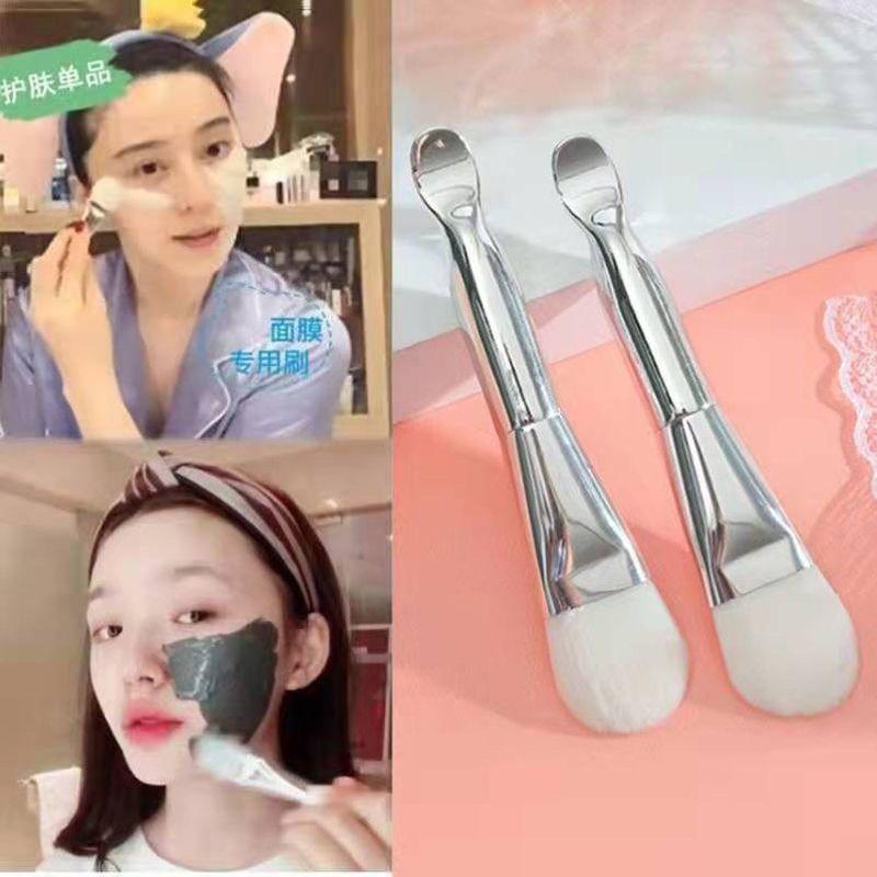 New Makeup Brush Single with Scoop Soft Bristle Mask Brush Beauty Tool Dual-Head Foundation Brush Mask Brush