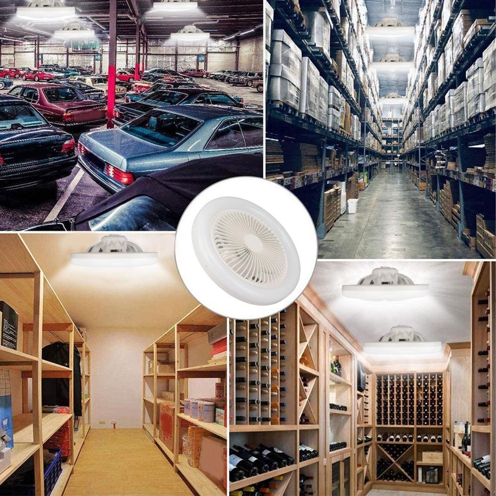 

AC 85-265V Ceiling Fan Light E27 Quiet Ceiling Fan Modern LED Fan Lamp Kitchen білий