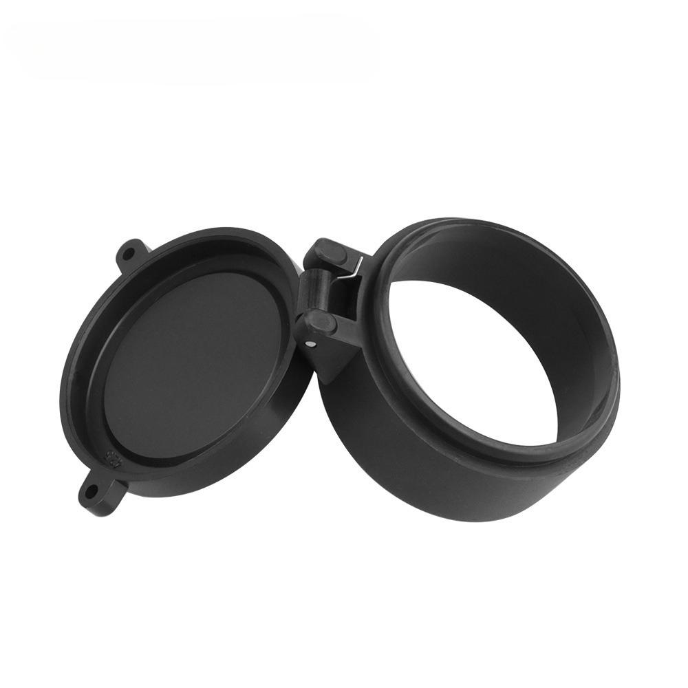 Spring Flip Up Rifle Scope Lens Cap Tactical Optical Sight Objective Dustproof Waterproof Protective Cover 2 Pcs