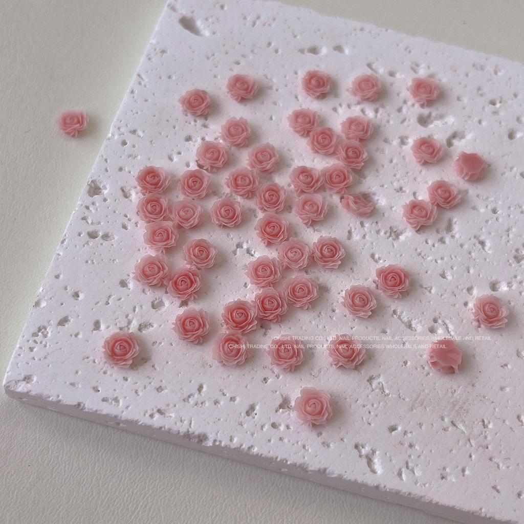 Popular Luminous Camellia and Dried Rose Flower Nail Art Decor