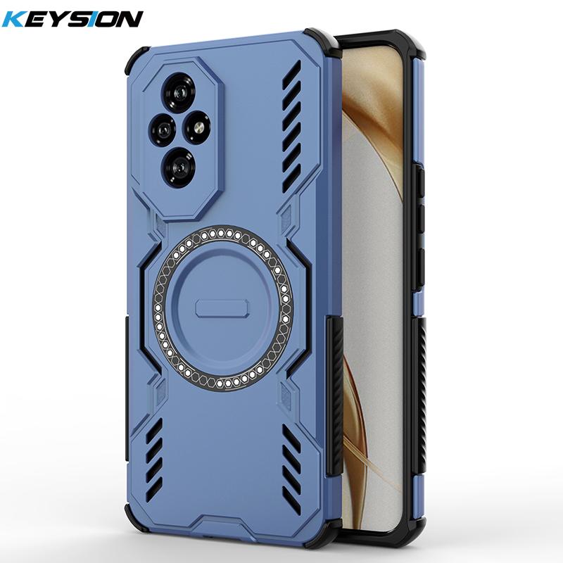 

KEYSION Hollow Heat Dissipation Case for HONOR 200 5G Magnetic Cooling Shockproof Phone Back Cover for Huawei Honor 200 Lite 5G for Honor 200 синий