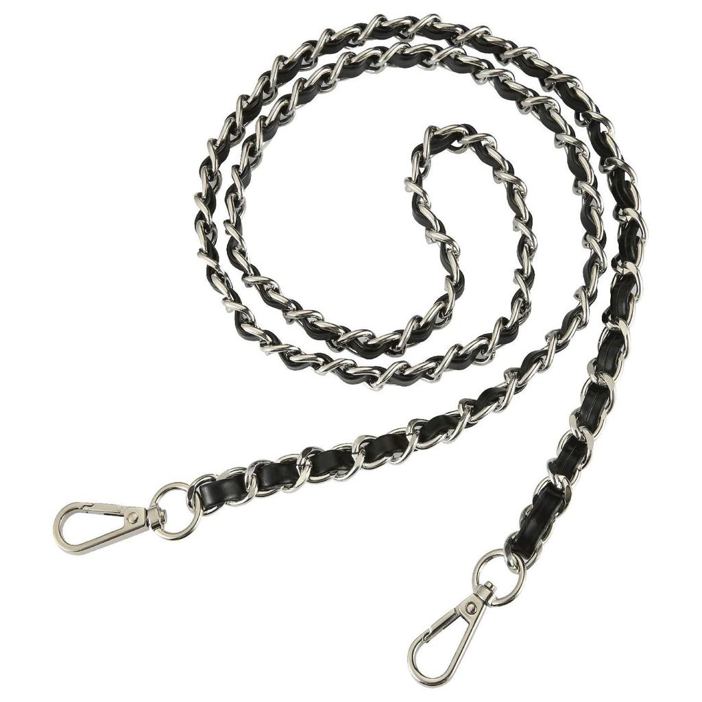 47in PU Leather Flat Chain Strap Handbag Chains Purse Straps Shoulder Cross Body Replacement Strap DIY Purse Making