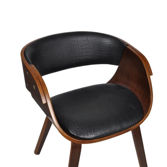 VidaXL Chaises de salle à manger 2pcs Marron Bois courbé et similicuir