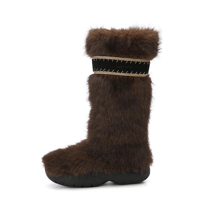 

Women s thick soled fashion winter lightweight warm anti cold snow boots non-slip casual sneakers cotton boots fur boots 40 коричневый