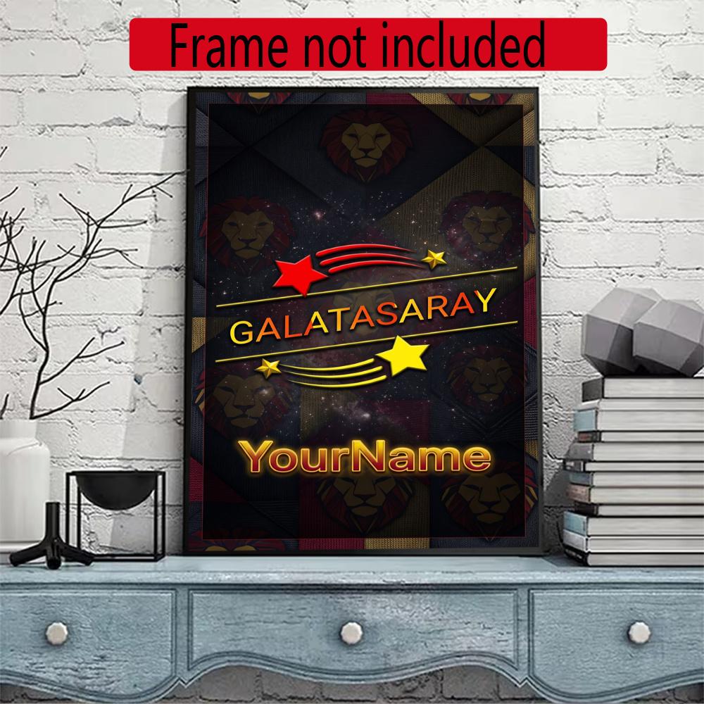 Galatasaray Personalized Name Round Diamond Painting Kit Diamond Embroidery Painting Rhinestones Mosaic Frameless Handwork Decoration Arts