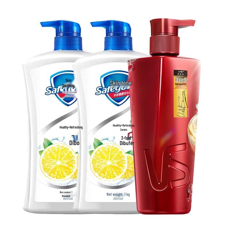 Набор Safeguard Лимонный гель для душа и шампунь Vidal Sassoon для восстановления