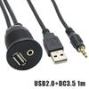 Flush Mount Panel Extension Cable Male to Female Waterproof Dashboard Cord for Boat Marine Outdoor Electrical Connection