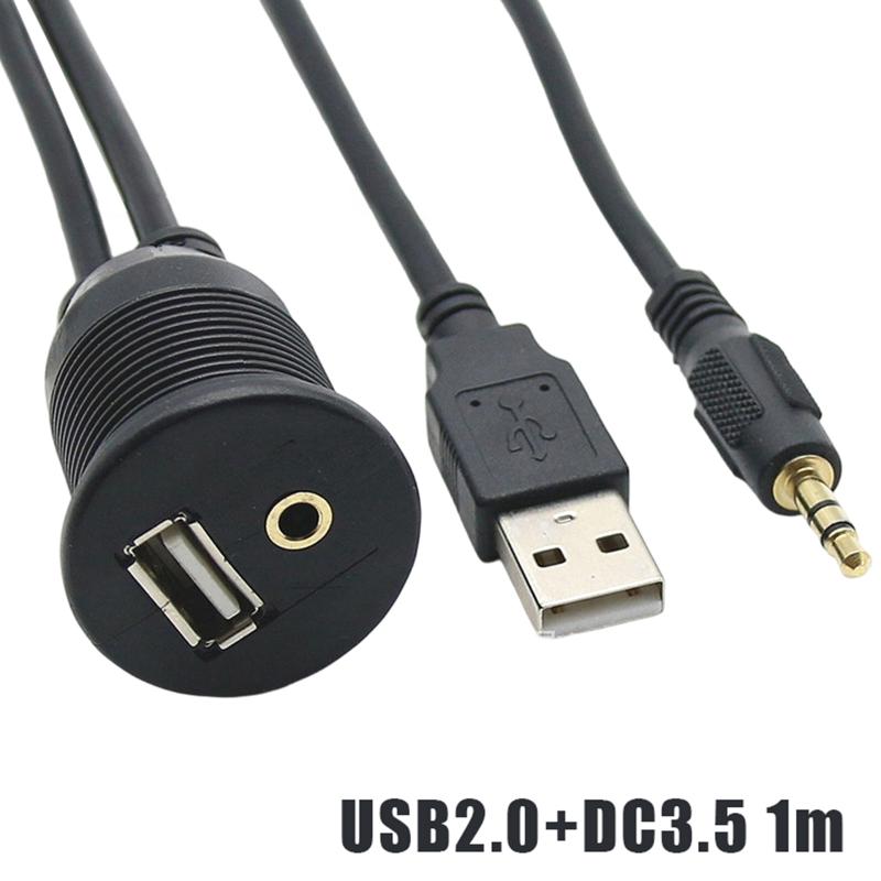 Flush Mount Panel Extension Cable Male to Female Waterproof Dashboard Cord for Boat Marine Outdoor Electrical Connection