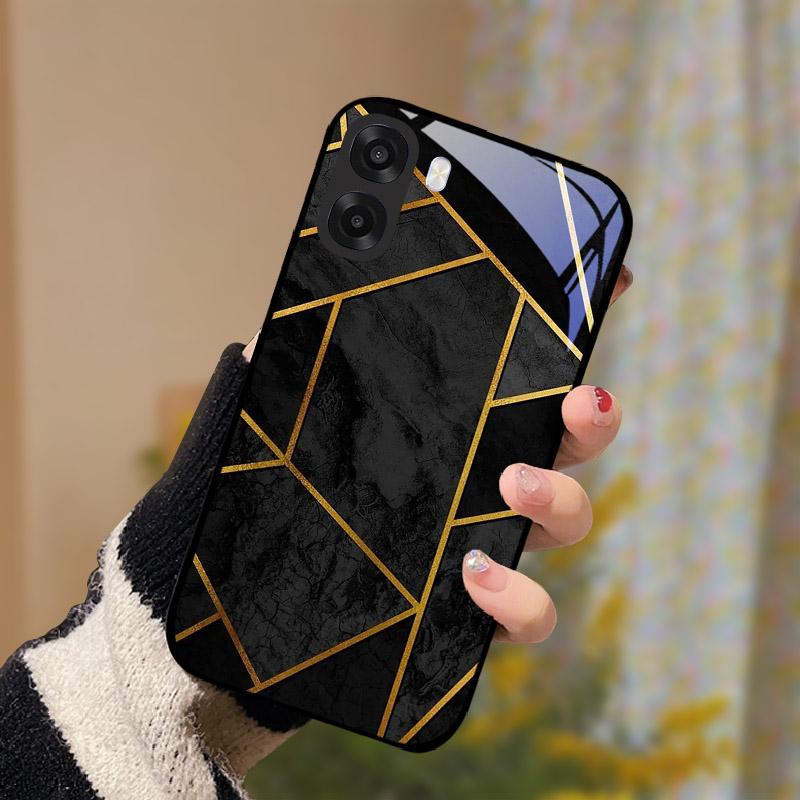 Per OPPO A6x Custodia in Vetro Protezione Fotocamera Vetro Temperato Custodia per Telefono Per Oppo A6X 4G 5G Cover Posteriore Lusso PC Rigido Antiurto Capa