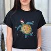 Maglietta di Natale Unisex Tartaruga proprietario di tartaruga Maglietta per le Feste Nero Grigio Scuro